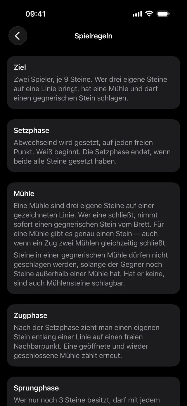 Die Regeln, zum Nachschlagen.