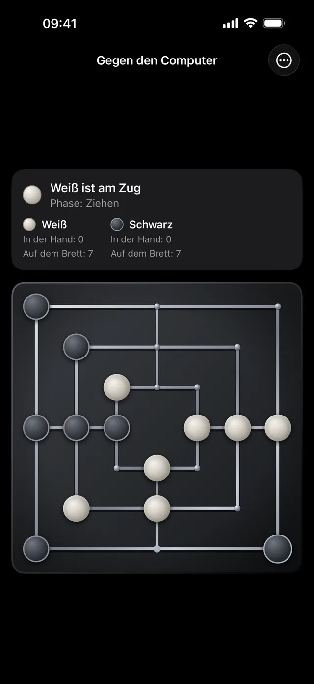 Gegen den Computer, mitten in der Zugphase.